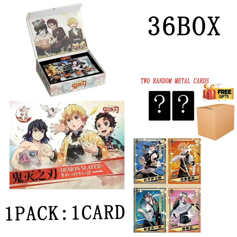 

Wholesales Demon Slayer Collection Cards Booster Box Wave1 Oumeng Wenchuang High Appearance The Game Kids Toys Playing Cards