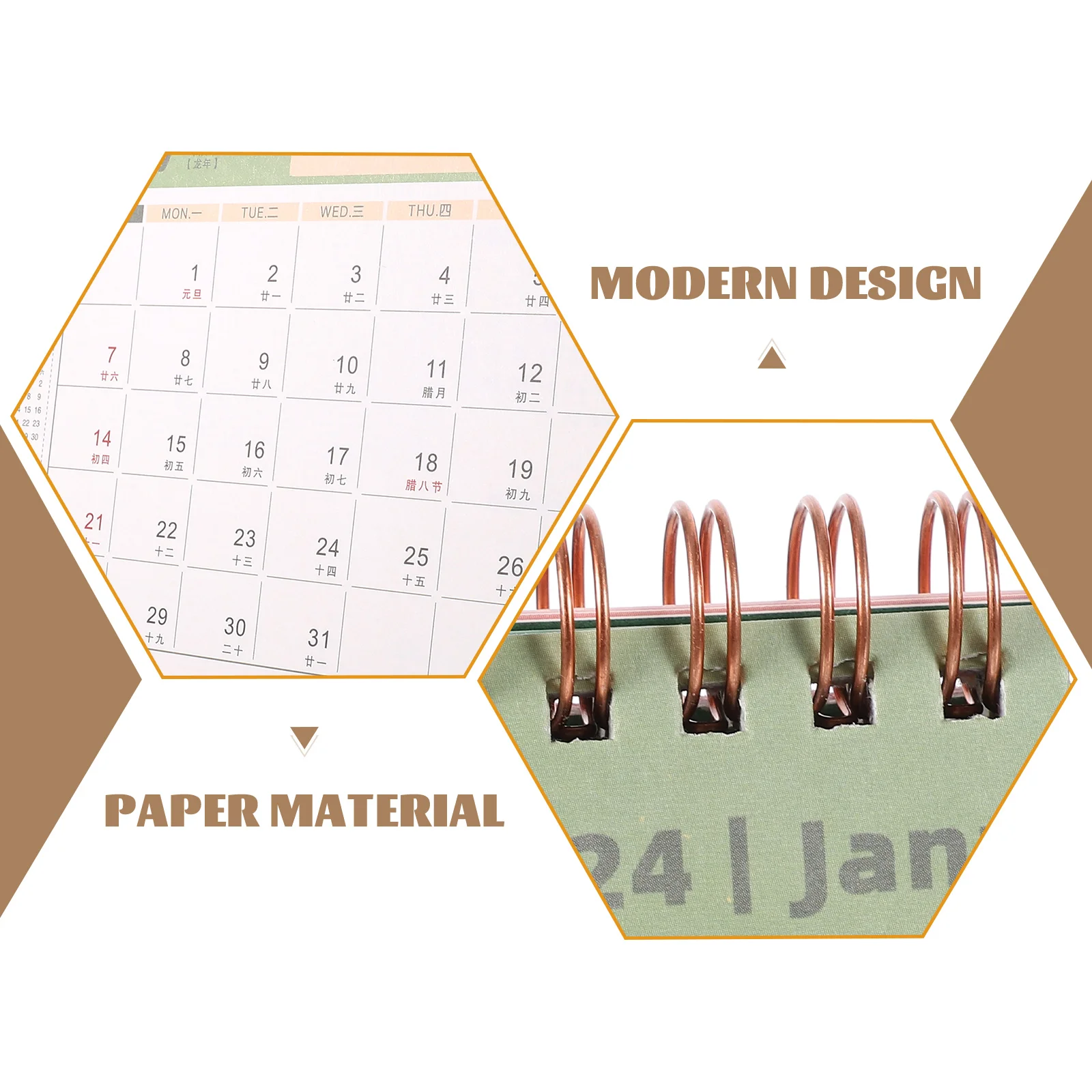 

Creative 2024 Desk Thick Paper Office Decorative Standing Calendar For Home Office Smooth Double Coil Mini Desktop Calendar