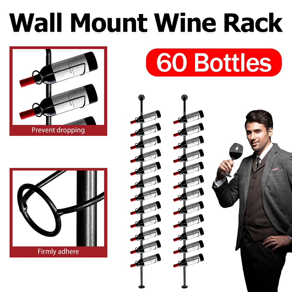 

5 PCS Creative Iron Wine Rack Wall Mounted Wine Storage Organizer Wine Glass Storage Display for Kitchen Cellar Restaurant