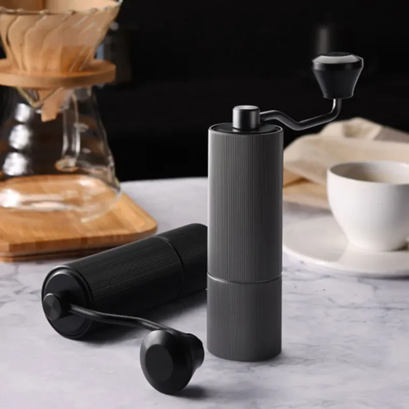 Aluminum Manual Coffee Grinder, Double Bearing, Positioning, Adjustable Stainless Steel, Grinding Tools for Perfec, High Quality