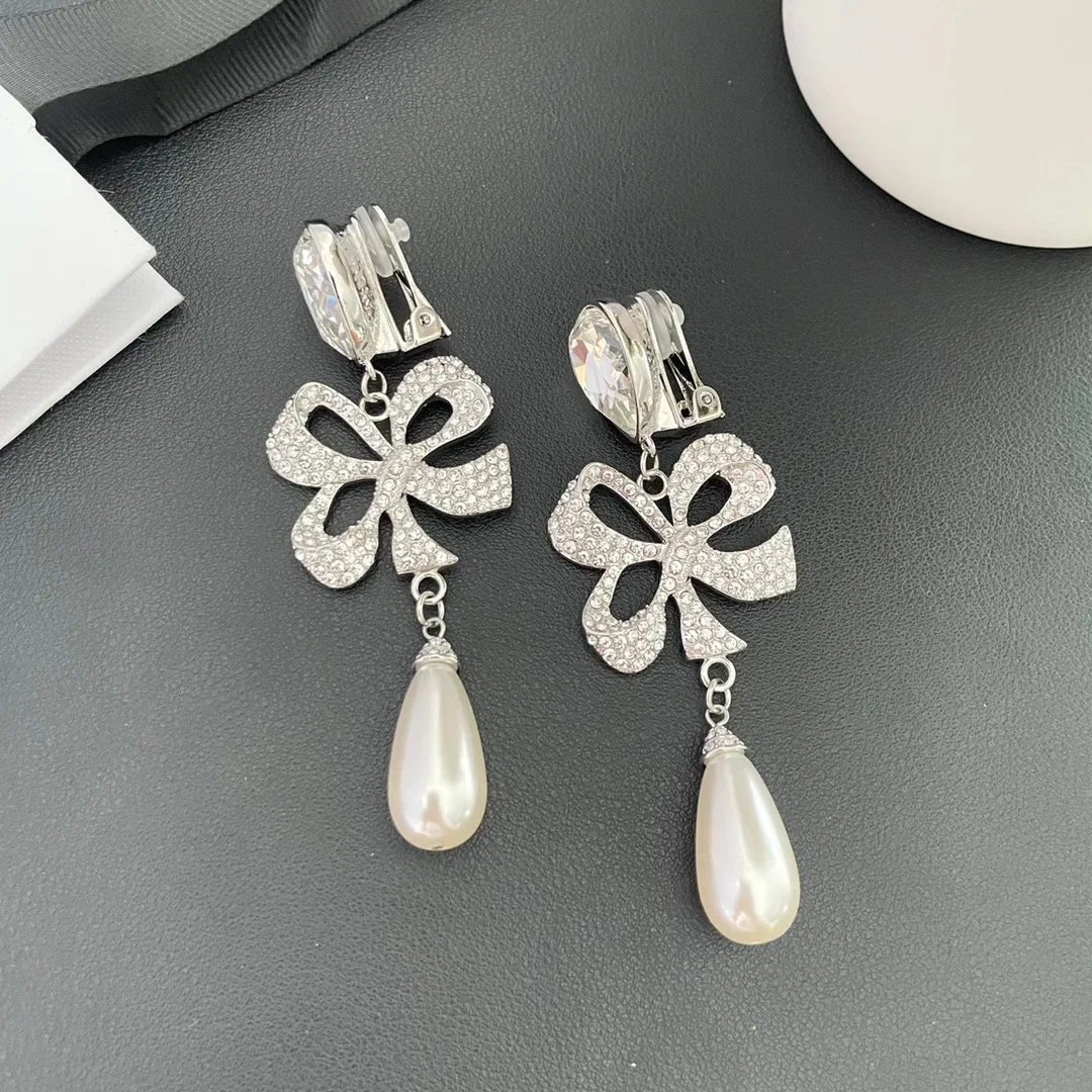 Earrings Fashion Light Luxury Personality Bow Ear Clip New For Women Aretes De Mujer Pendientes Boucle D’Oreille Orecchini Clip