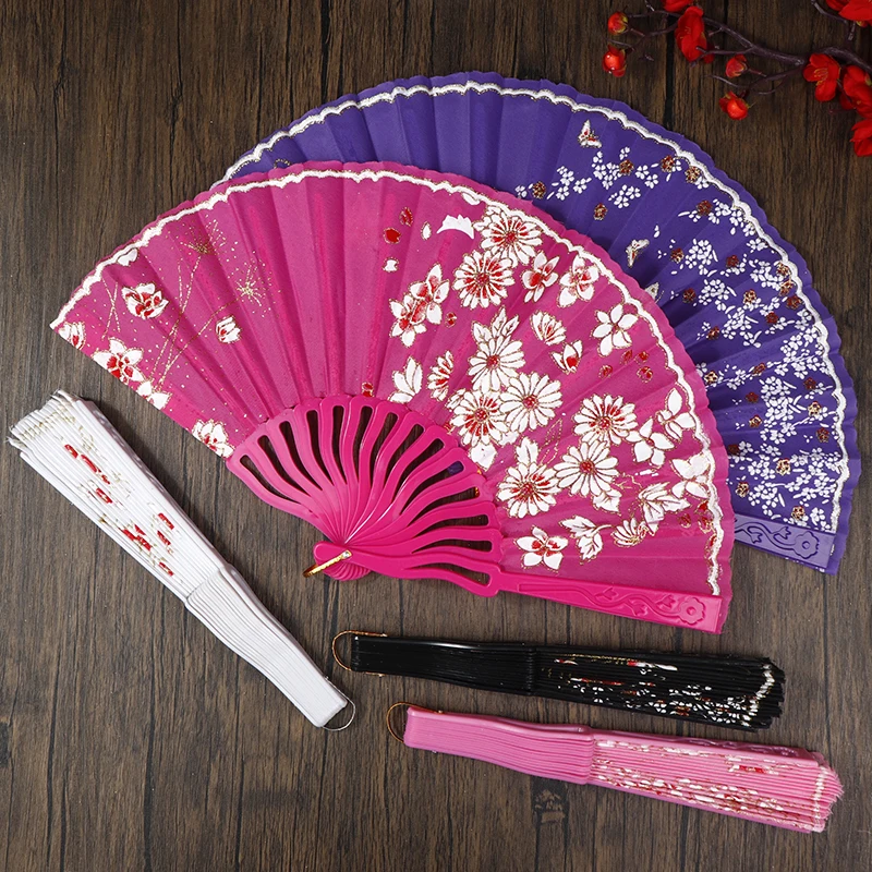 Ventilateur de phtalFan chinois portable pour femme, ventilateur pliant, Cheongsam, fleur de prunier, fête de mariage, cadeaux de décoration classiques