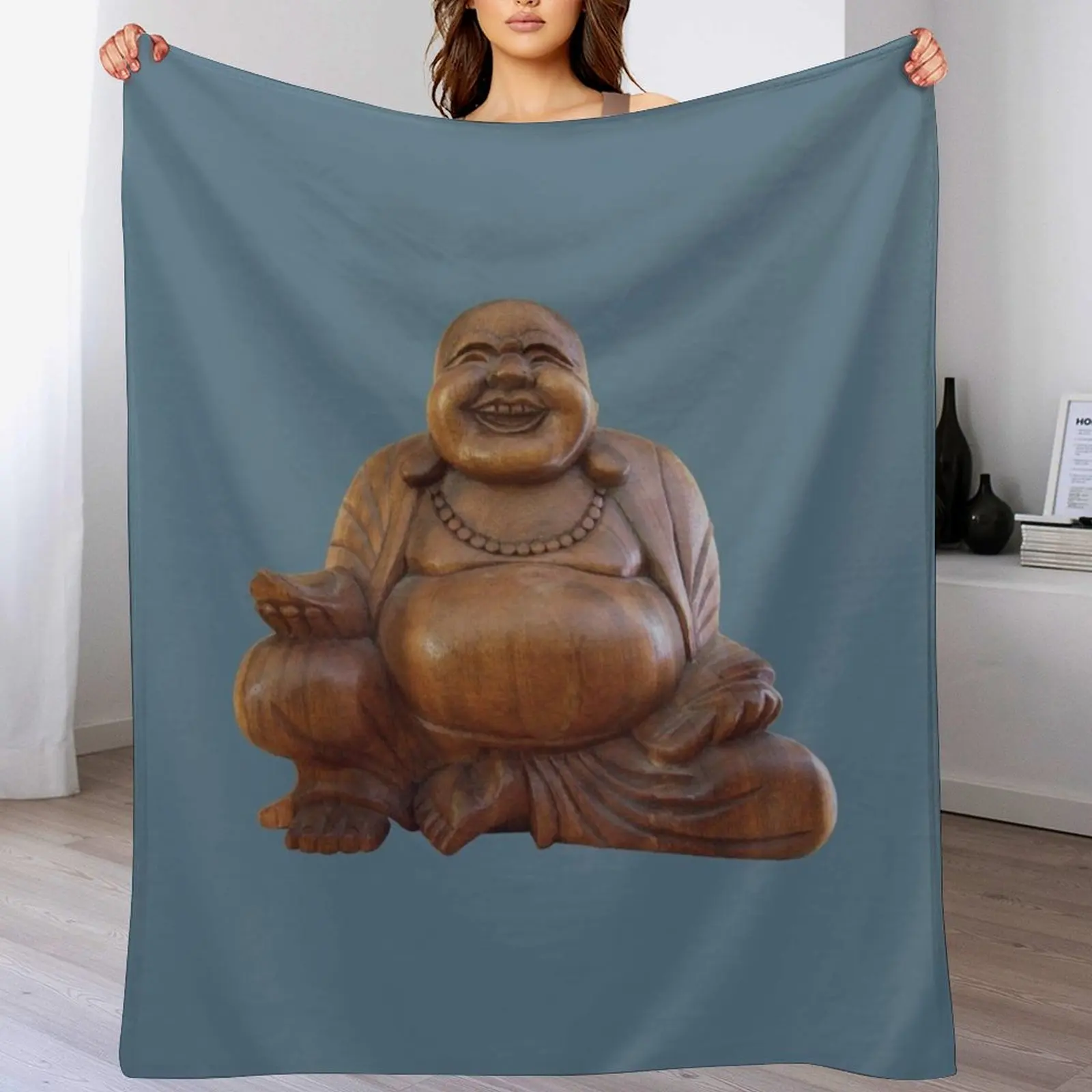 

Wooden Laughing buddha Throw Blanket Summer Beddings Picnic For Decorative Sofa Blankets