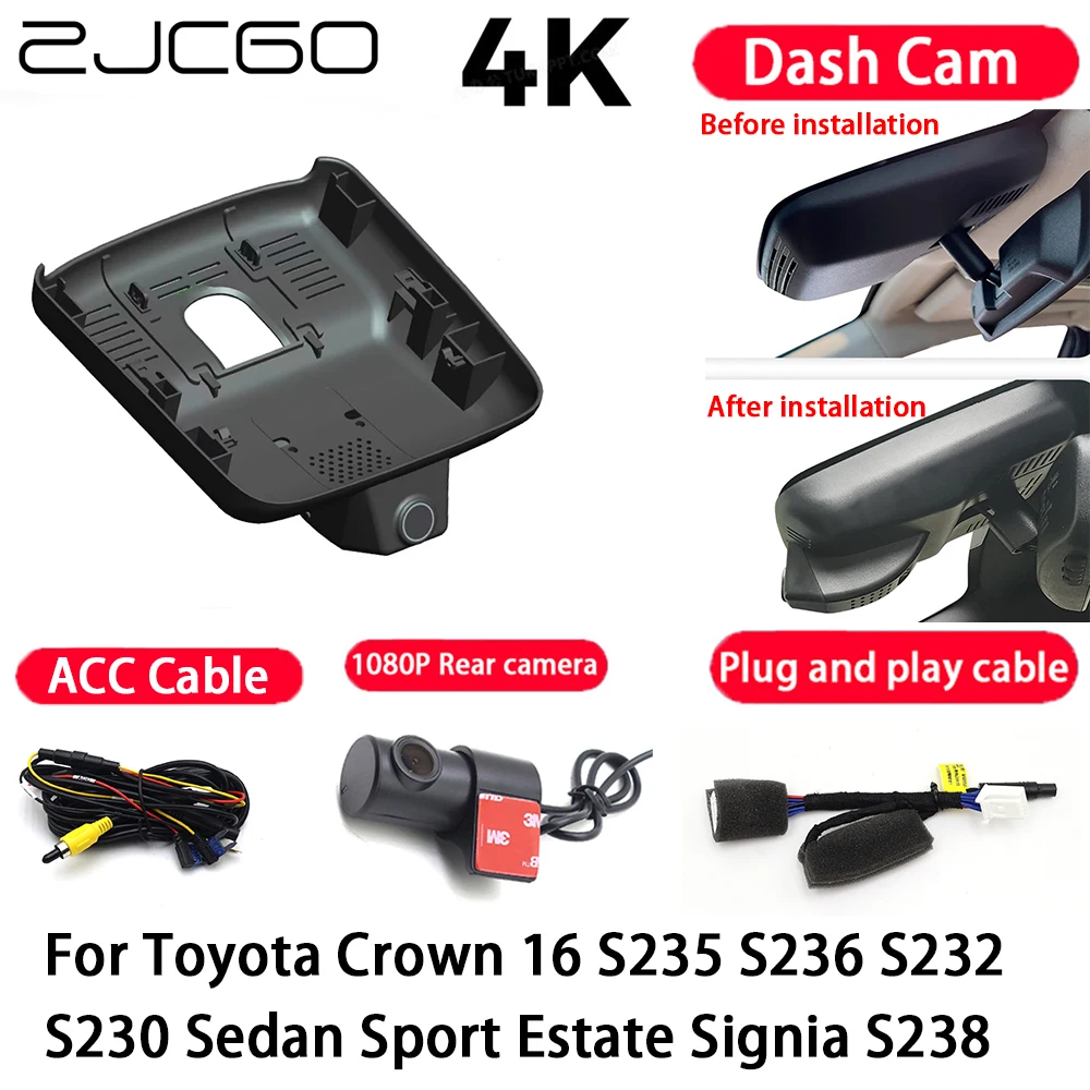 

Car Camera 4K Plug and Play Dash Cam Video Recorder for Toyota Crown 16 S235 S236 S232 S230 Sedan Sport Estate Signia S238