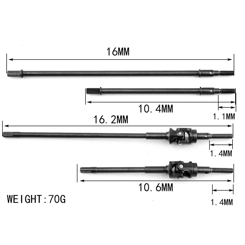 Steel AR60 Axle Front and Rear CVD Drive Shaft for Axial Wraith 90018 RR10 90048 1/10 RC Crawler Car Upgrades Parts