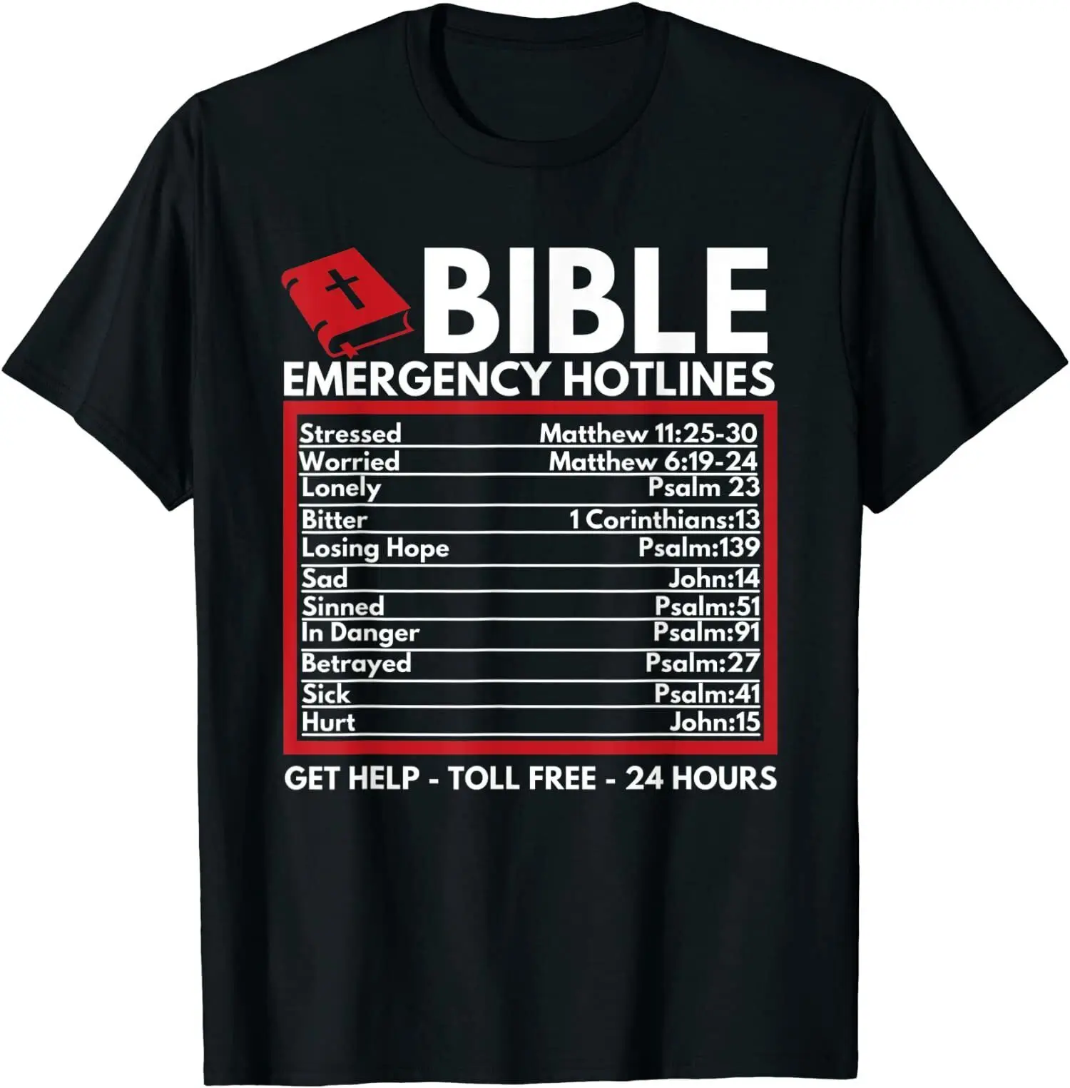 

NEW LIMITED Biblle Emergency Numbers - Funny Biblle Gift Idea T-Shirt Size S-3XL