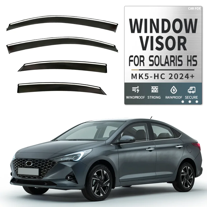 

For Solaris HS 2024+ Car Window Visor Awning Shelters Windshield Side Window Rain Sun Shade Auto Accessories Car Styling