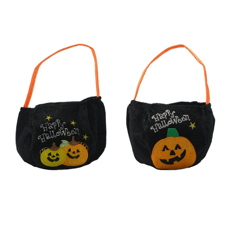 Bolsas de mano de calabaza de Halloween para niños, bolsa de dulces de dibujos animados, bolsa de almacenamiento portátil, cesta de calabaza creativa, regalos de Halloween