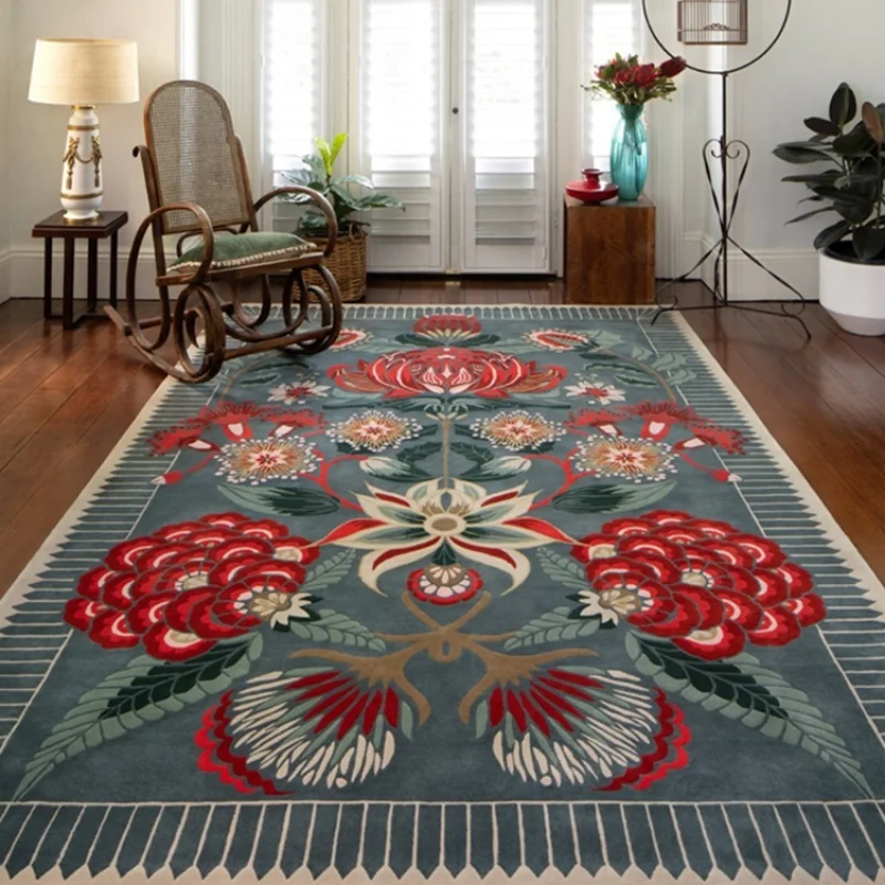 Carpet for Living Room Vintage Printed Home Decoration Coffee Tables Large Area Plush Floor Mat IG Bedroom Rug ковер Tapis 러그