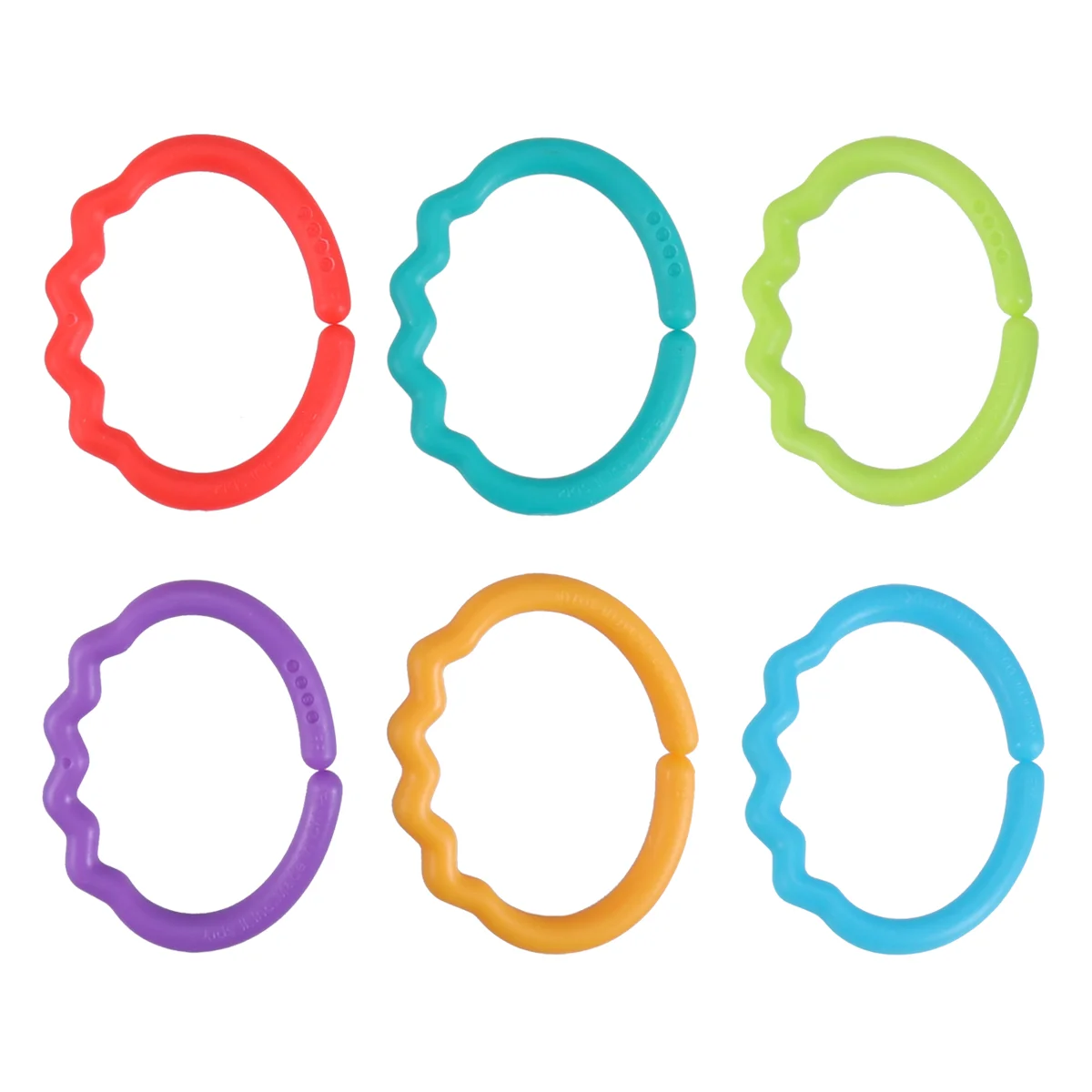 24 Pcs Toys for Babies The Ring Stroller Teether Rattle Links Baby Rings Rubber