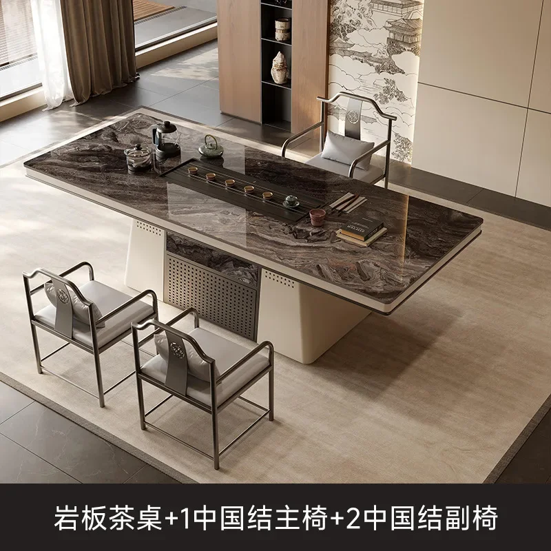 DSA rock slab tea table small apartment balcony tea table household living room  tea table a complete set