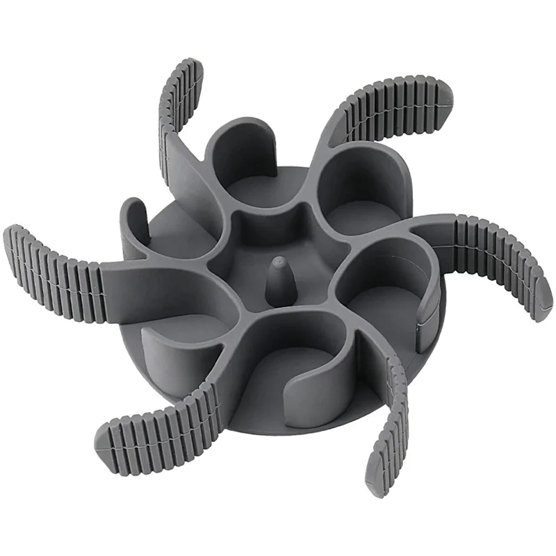 Dog Slow Feeding Bowl Silicone Spiral Dog Food Bowl Inserted Into the Feeder to Slow Down the Canine Feeding Rate(Grey)