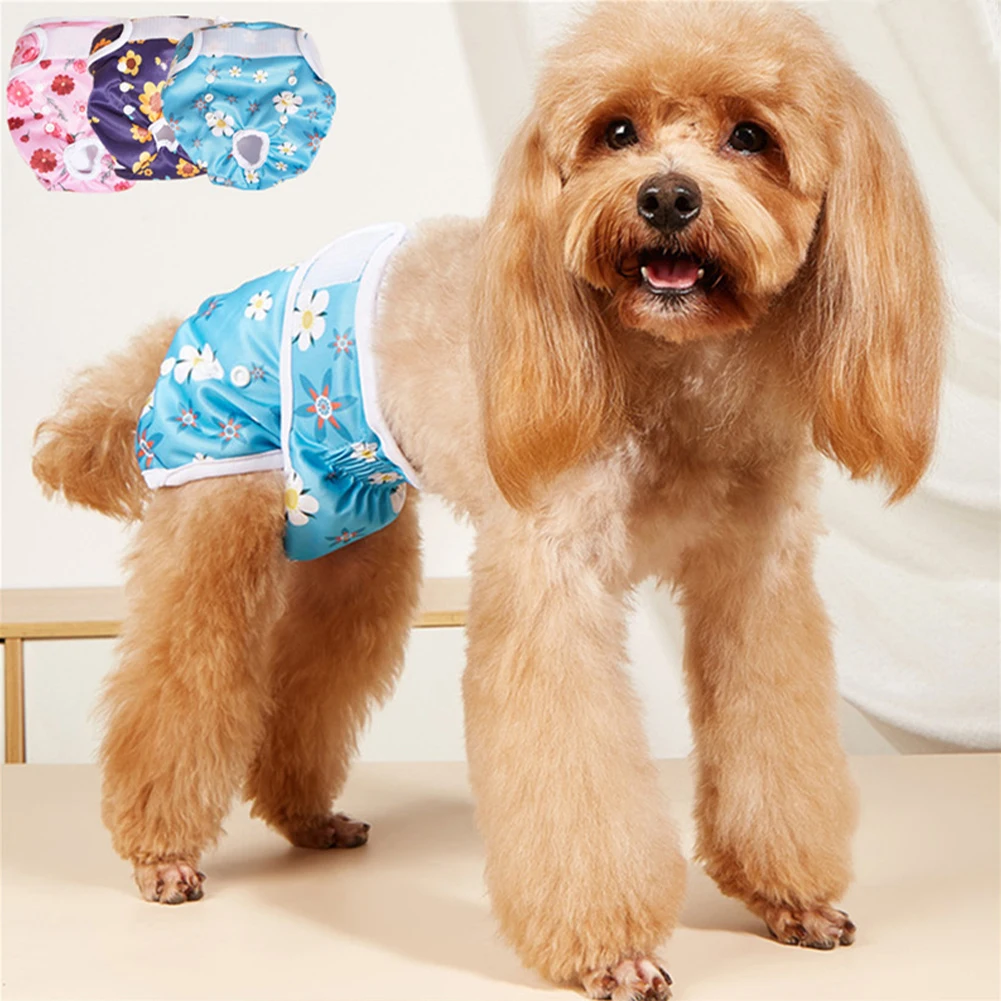 

Female Dog Diapers Washable Sanitary Panties Reusable Dog Period Panties Pet Underwear Diaper For Female Dogs In Heat Period