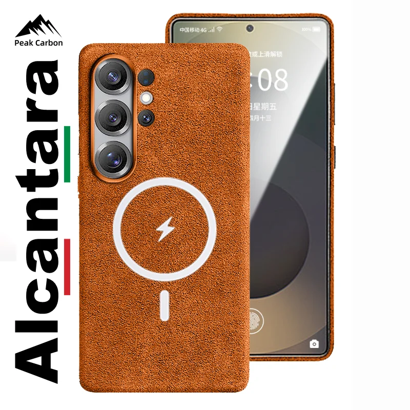 

100% Real Italy Alcantara Suede Magnetic Case for Samsung Galaxy S26 Ultra S26+ S26 plus Premium Leather Cover with Magsafe