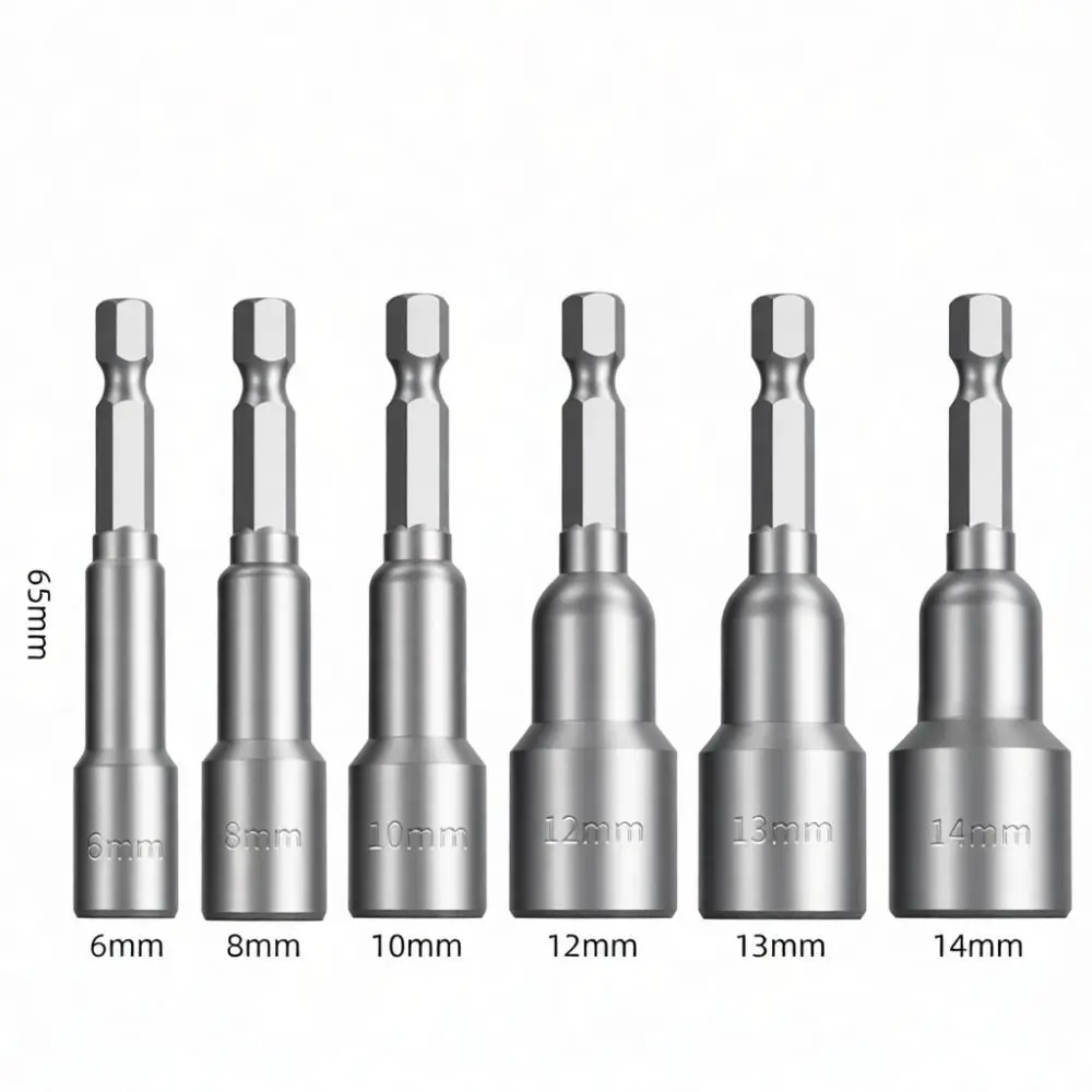 For Dayin Tools Magnetic Hex Nut Driver Bit Socket Set Extension Adapter Power Drill Tool Attachment Chrome Vanadium Steel