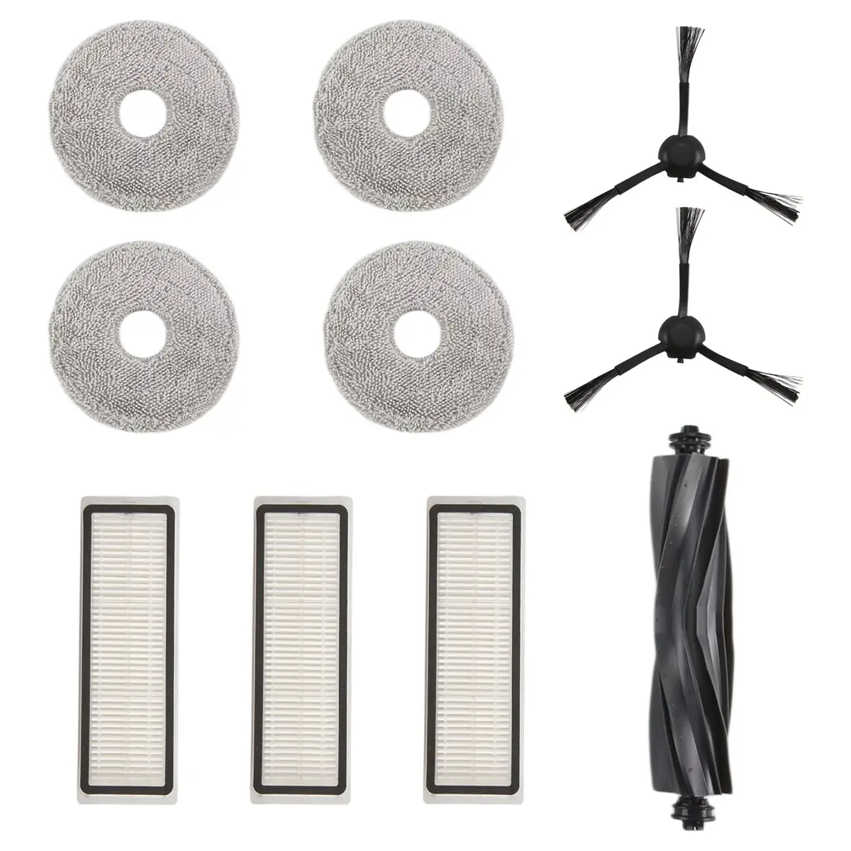 ABFS For Dreamebot L10S Pro Accessory Kit - Main Brush Side Brush Hepa Filters Mop Cloth