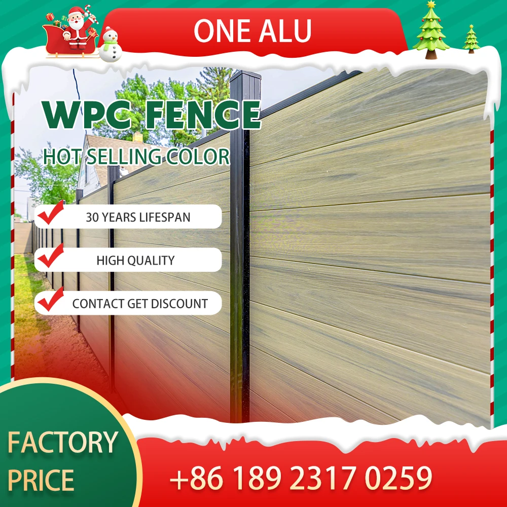 

Панели для конфиденциальности WPC с алюминиевым столбам, водонепроницаемая композитная деревянная система декоративных заборов для сада на заднем дворе