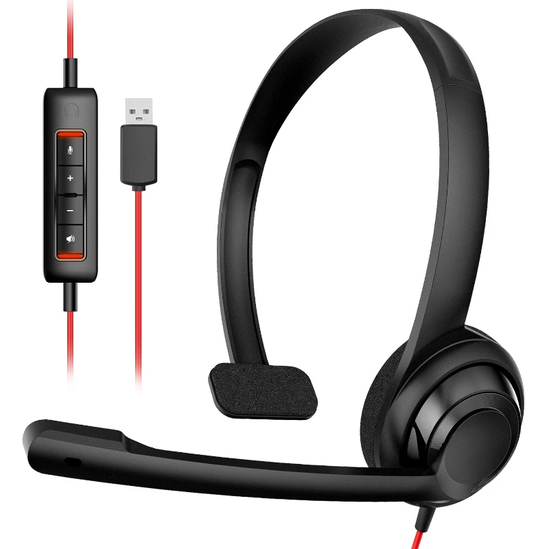 

Unilateral Lightweight Wired Phone Headset Desktop Office Headset