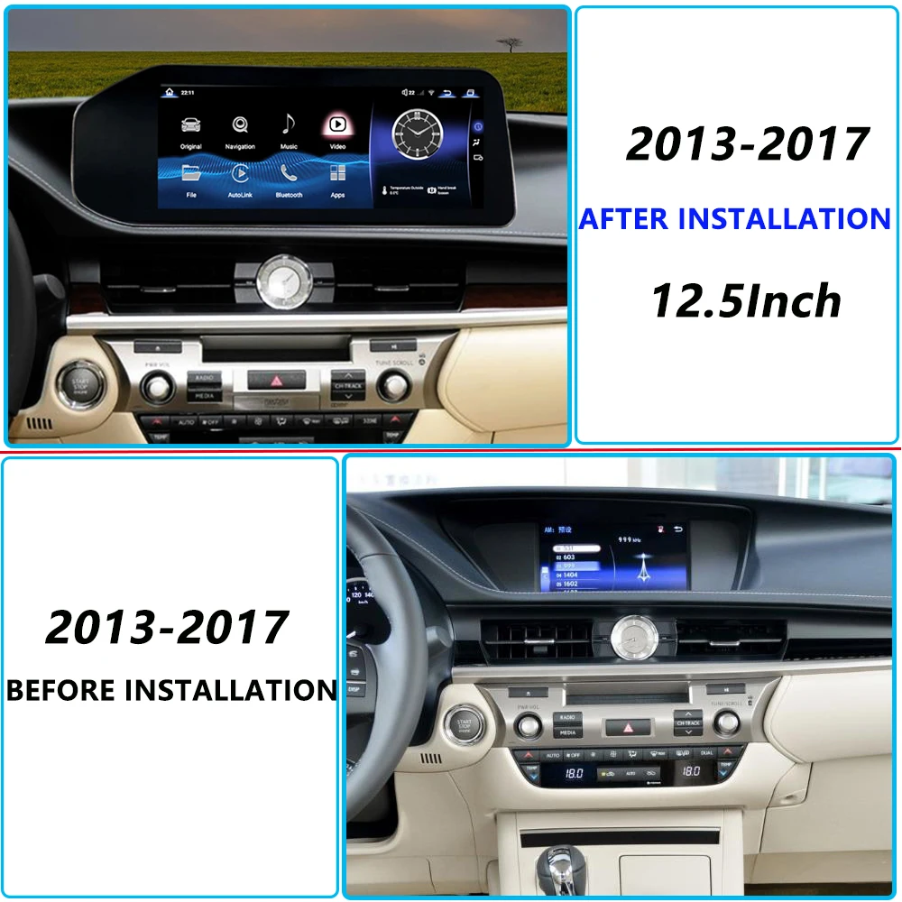 Android 13 Qualcomm per Lexus ES350 ES400 ES200 CarPlay autoradio Stereo lettore multimediale di navigazione GPS schermo Netflix 12.5 HD