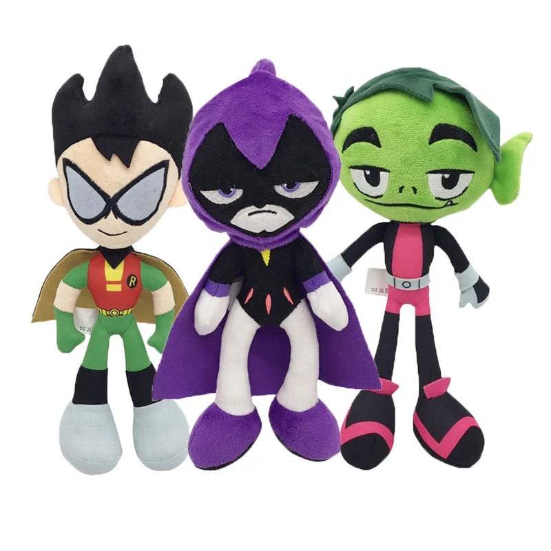 Cartoon Robin Stuffed Toy Anime Teen Titans Go Plush Dolls Raven Beast Boy Peluche Juguetes for Kids Birthday Gifts