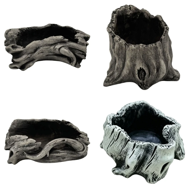  Artificial Driftwood Succulents Planter Resin Tree Stumps Sculpture Rustics
