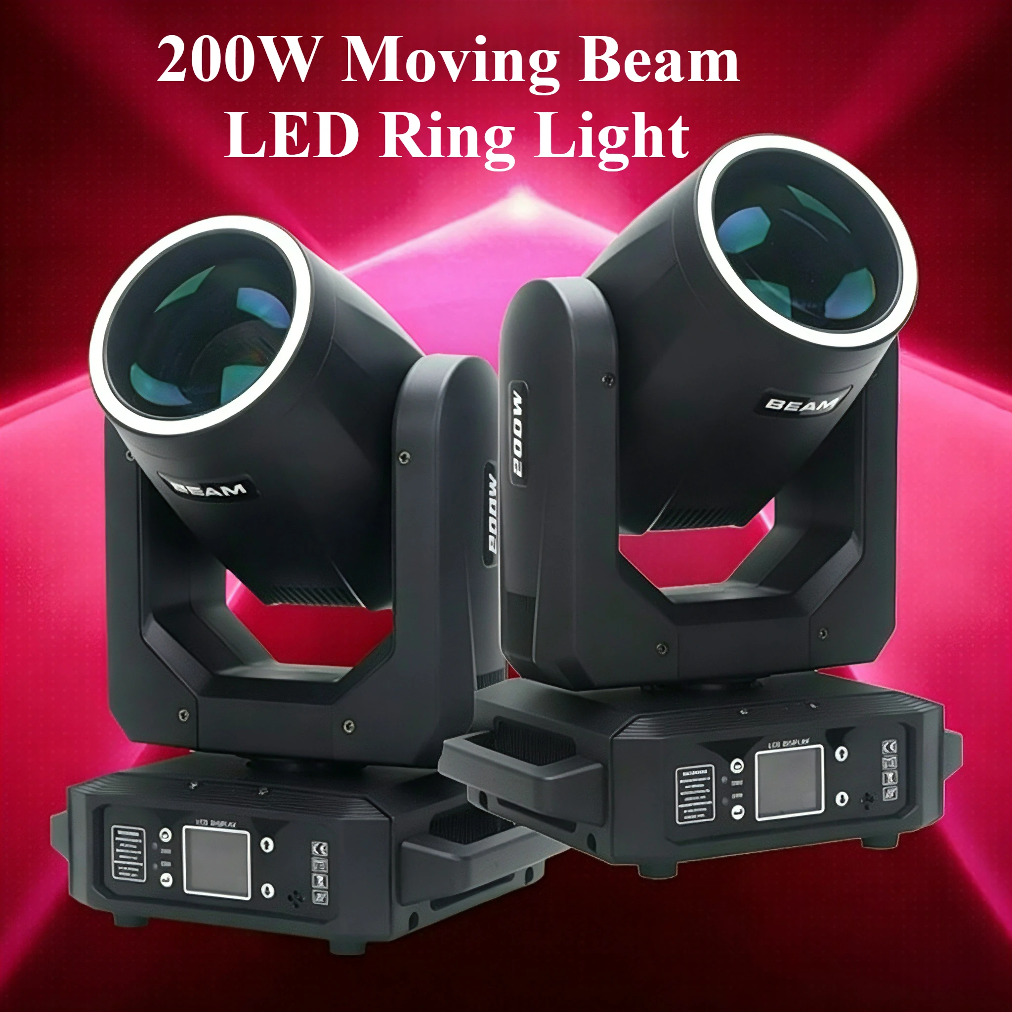 LED With Ring Moving Head Light 200W Beam+Spot+18 Rotating Prisms+Rainbow Effect Dmx Stage Light Effect Light Disco Dj