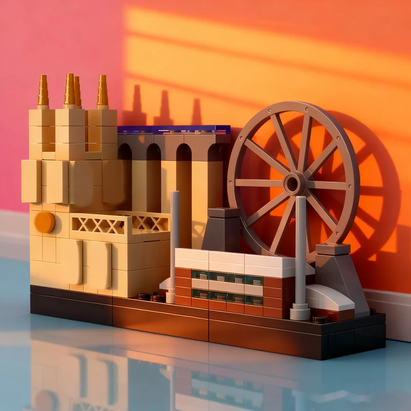 

183 шт. MOC Wrexham открытка архитектура Skylineed модель здания рождественские подарки блоки сборка DIY развивающие игрушки кирпич дети