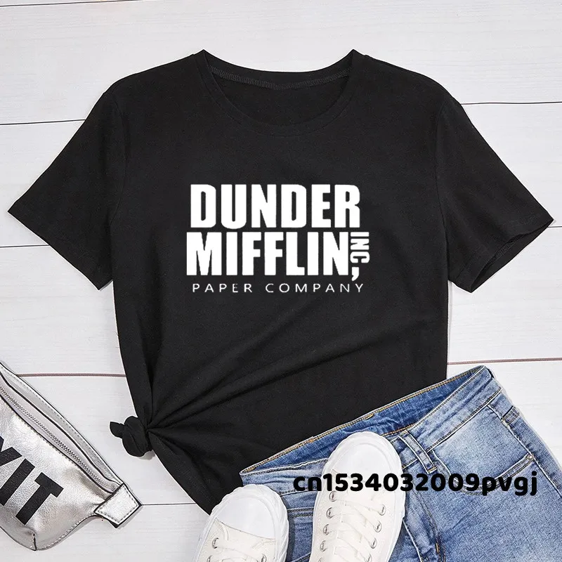 The Office Dunder Mifflin T-Shirt Women Men Movie T Shirt Csual Letter Print Tee Shirt Femme Unisex Streetwear