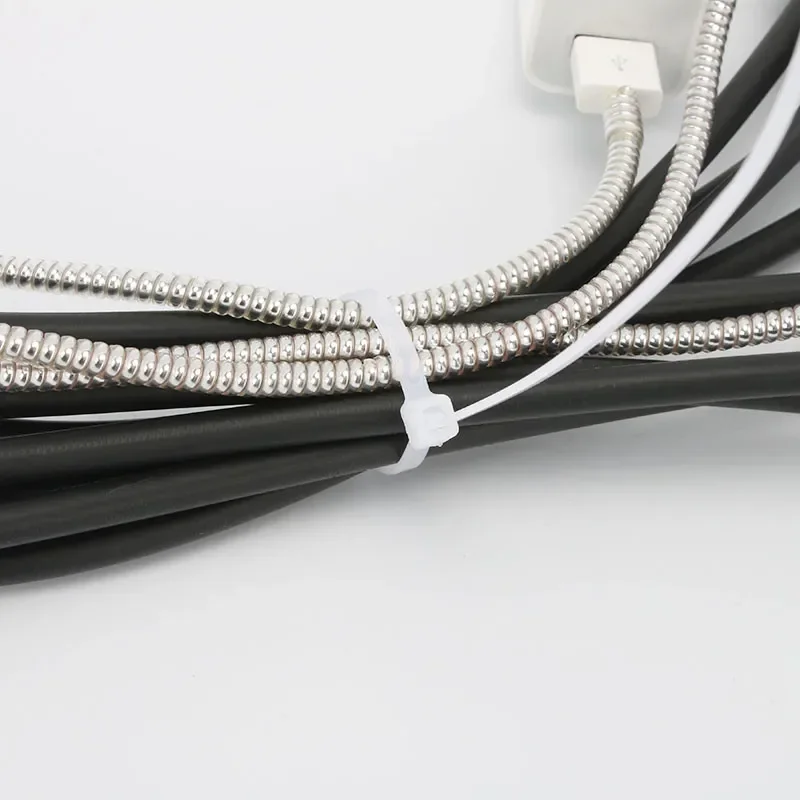 Picture 4: Self-locking Plastic Nylon Tie 100 PCS Black and White Cable Tie Fastening Ring Cable Tie Zip Wraps Strap Nylon Cable Tie 3*200