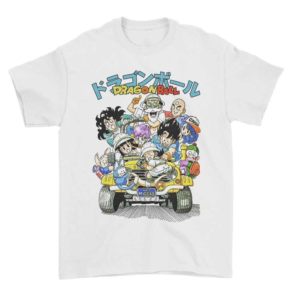 Camiseta Clásica de Verano 2026 de Dragon Ball para Hombre, Estampado Vintage de Manga, Algodón, Corte Regular, Transpirable, Informal, Manga Corta