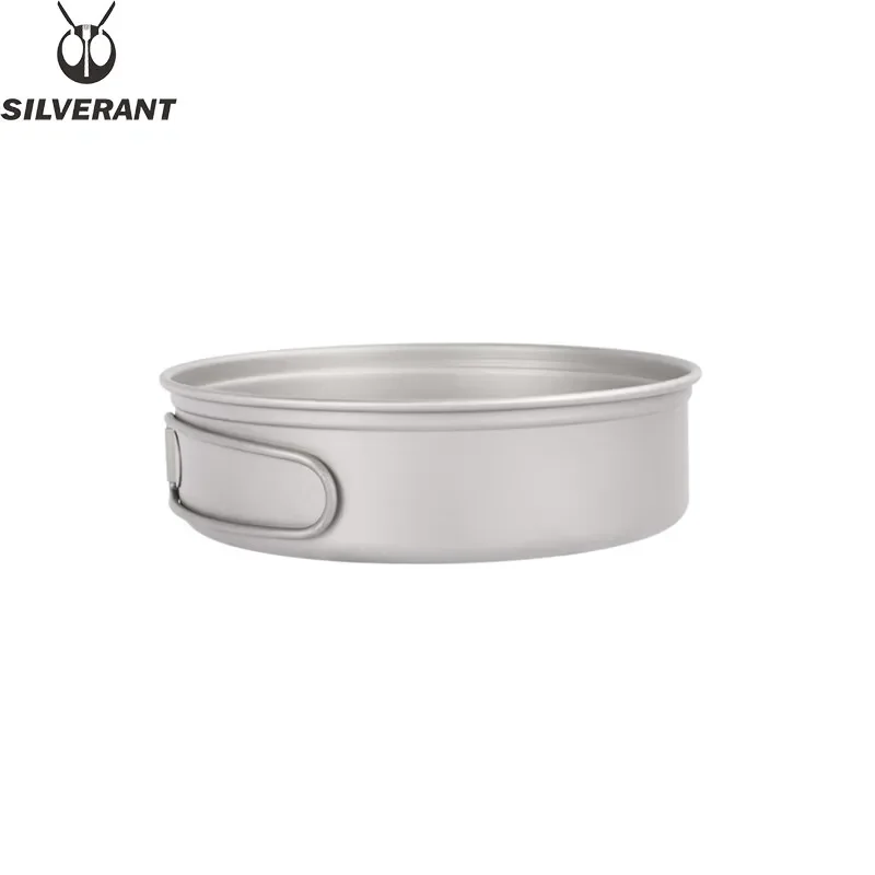 

Pure Titanium Pot and Plate Set Outdoor Picnic Camping Folding Storage Cooking Pot 450ml Pure Titanium Folding Handle Dish