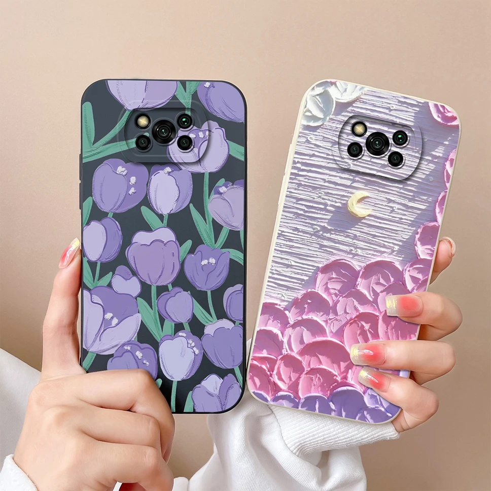 Dla Xiaomi Poco X3 Pro NFC Etui na telefon Lovely Funny Cat Astronaut Miękki płynny silikon Wstrząsoodporne ochronne pokrowce na tył Fundas