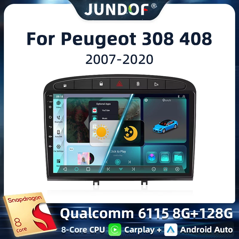 

Android 13 Car Radio for Peugeot RCZ 308 SW 2007-2015 408 2012-2020 2DIN Multimedia Navigation GPS Carplay Auto Head Unit WIFI