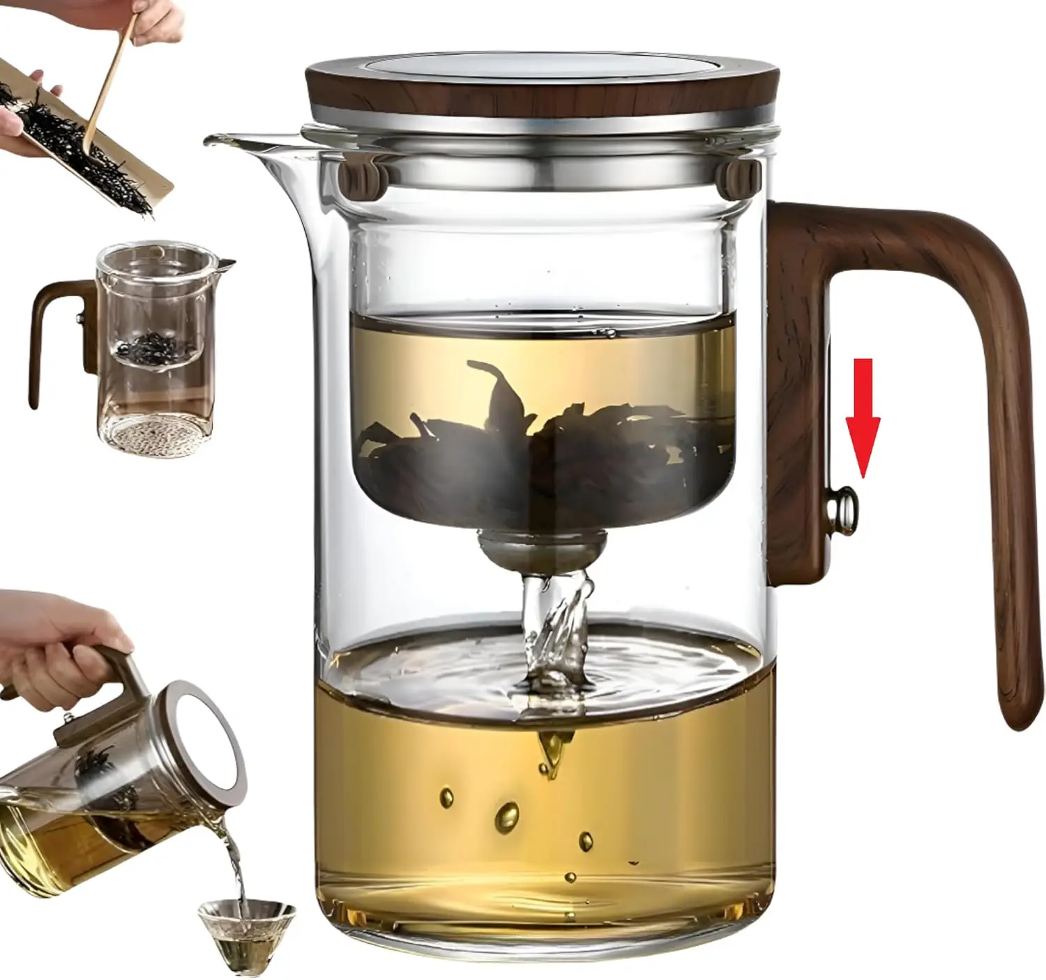 

Creative Witchcraft Magic Glass Teapot with Detachable Infuser, Ideal for Loose Tea - 20oz (600ml)