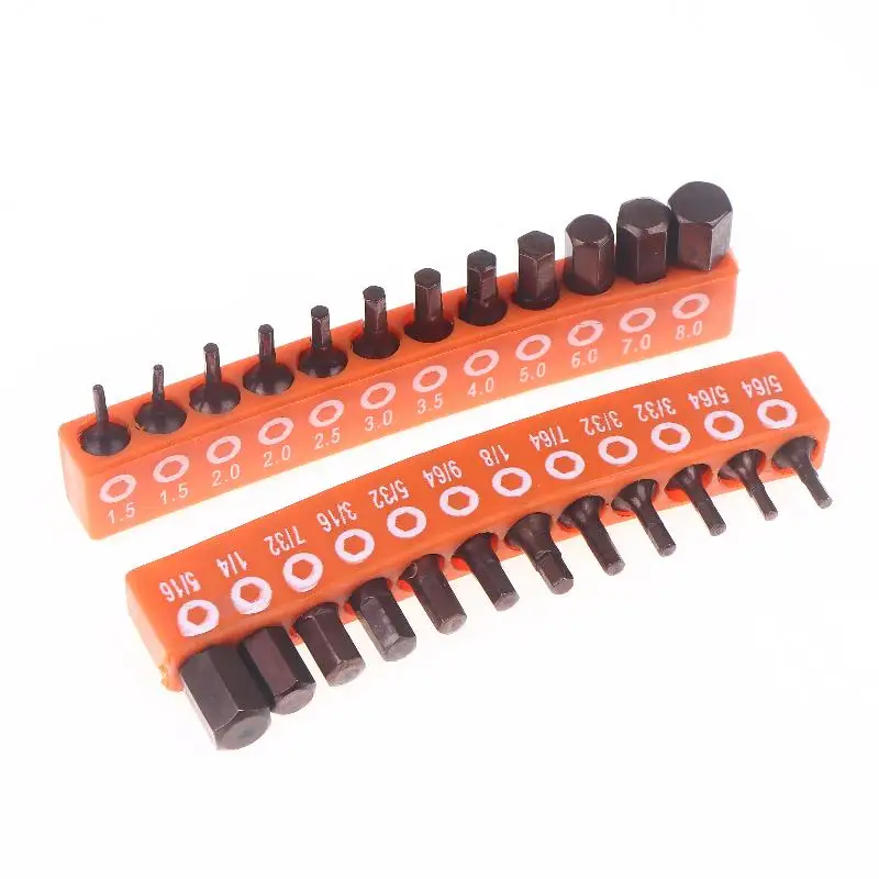 12/24[cs 25mm Hex Shank Magnetic Hexagonal Screwdriver Bit Set With Storage Strip