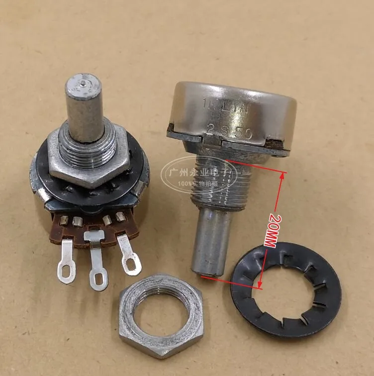 

1 шт., одиночный потенциометр 21, 3 фута, 1 м, длина круглого вала 20 мм