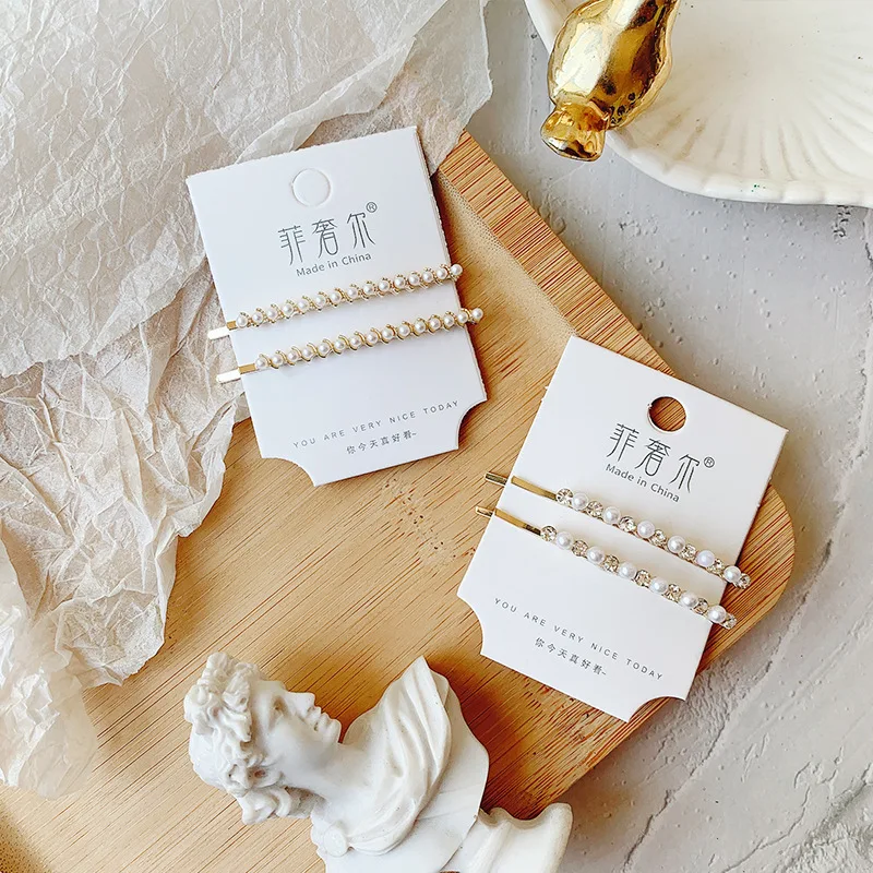 

Side Hair Clips Korean Minimalist Pearl Clips 2PCS Set Elegant Hair Accessories for Women Non-Slip Style Boost Barrettes