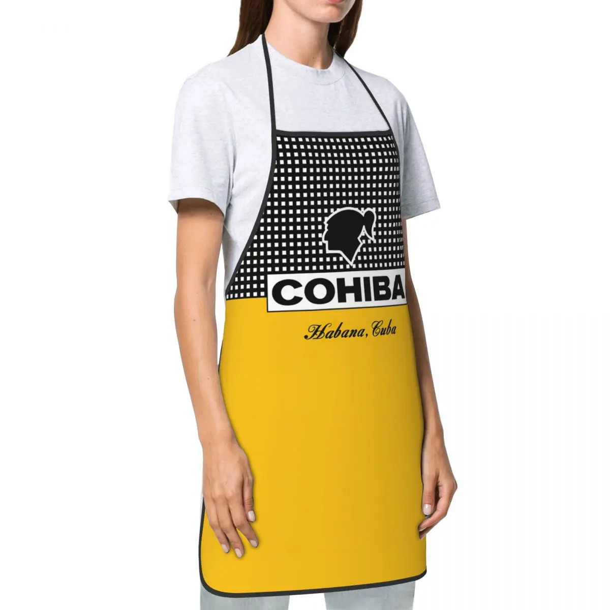 Cohiba Habana Cuba Cigar Apron Women Men Unisex Bib Kitchen Cooking Tablier Cuisine Chef Gardening