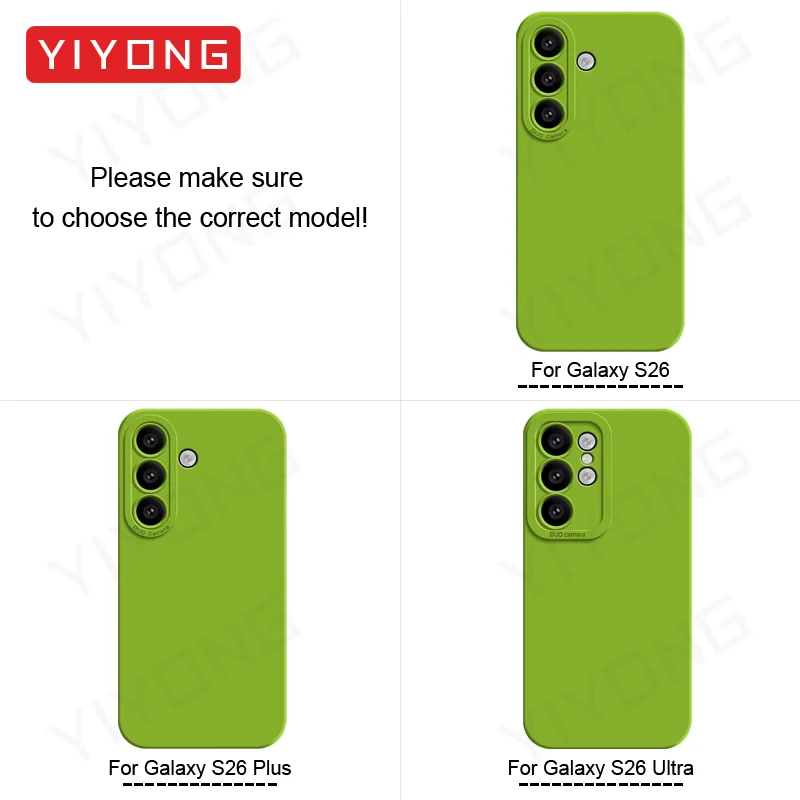 For Samsung S26 Ultra Case YIYONG Silky Feel Liquid Silicone Soft Cover For Samsung Galaxy S25 S24 S23 S22 Plus S26+ Phone Cases