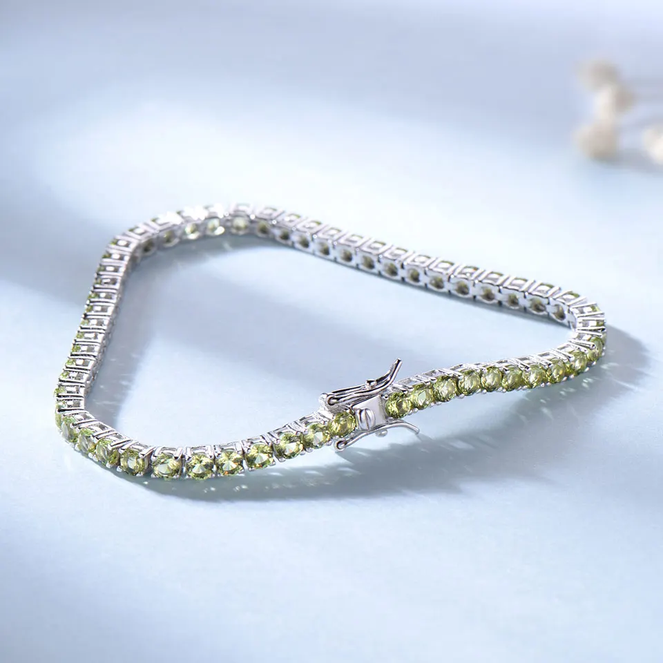 UMCHO bracciale Tennis peridoto in argento Sterling 925 bracciali da donna regalo per feste gioielli di moda