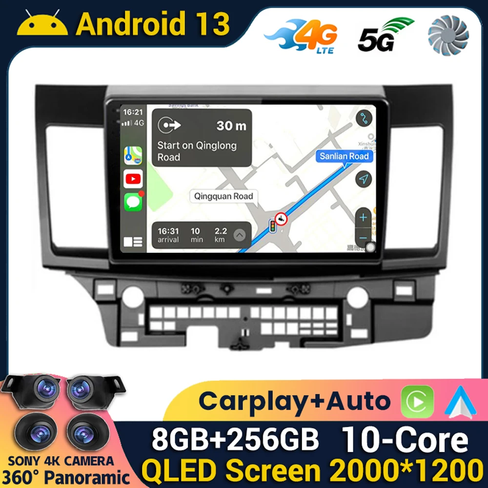 

Android 13 Carplay Car Radio For Mitsubishi Lancer 10 CY 2007-2017 Multimedia Video Player 2 din WIFI Navigation GPS Stereo QLED