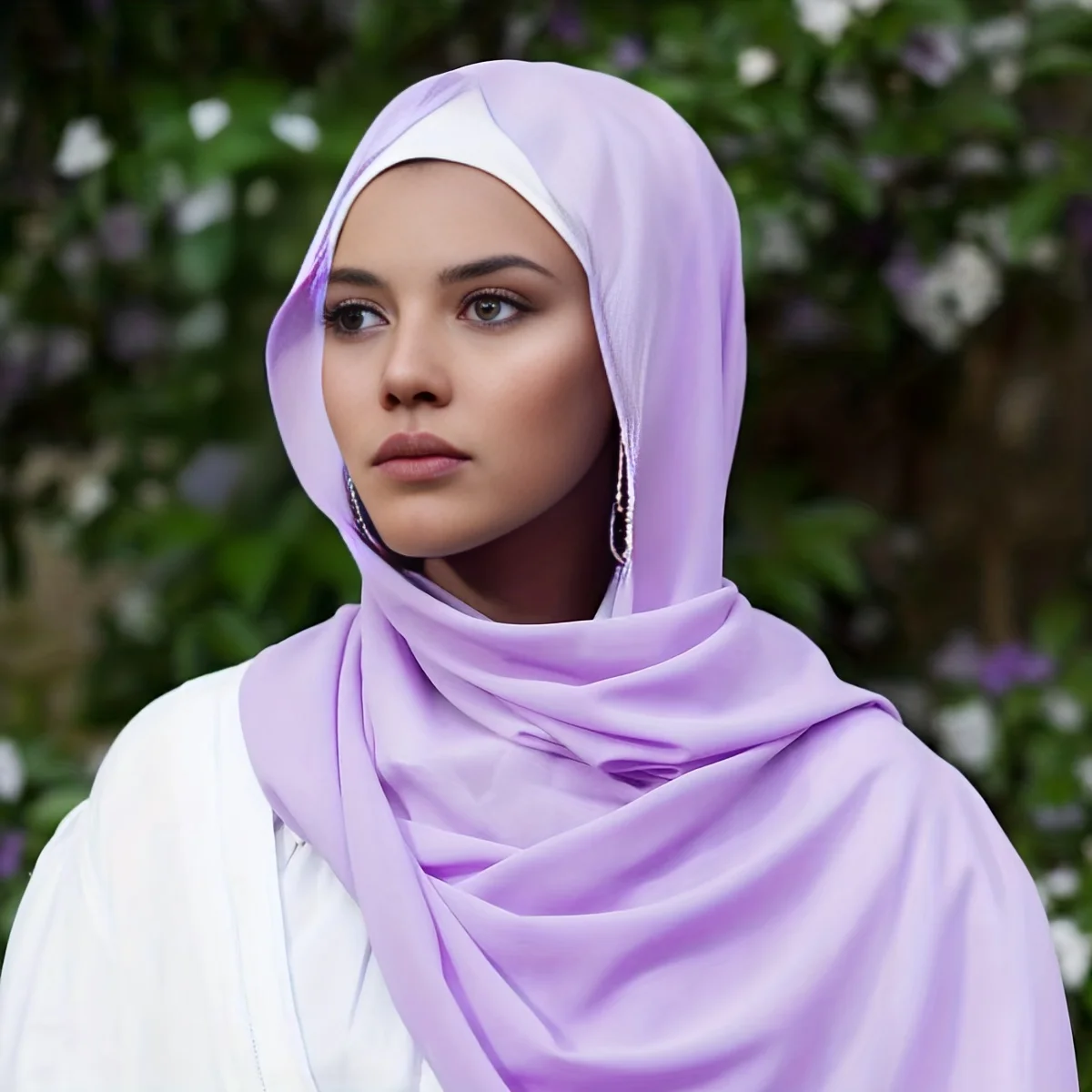 Muslim Plain Hijab Premium Heavy Chiffon Scarf Wrap Solid Shawls Headband Islamic Headscarf Foulard Femme