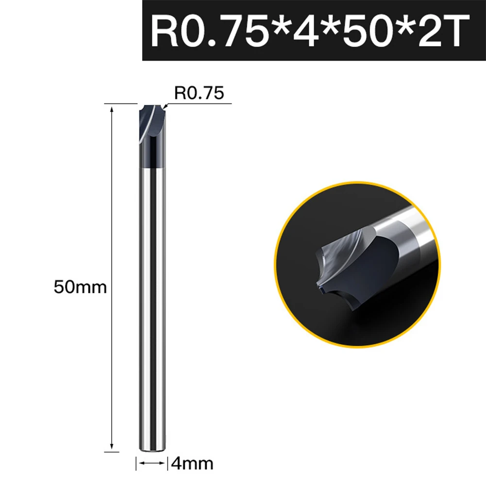 1Pc Hoek Afronding Einde Frees 2T Hoek Afronding Einde Frees Snijder R0.5-R6.0 Ticn Gecoat Carbide Router Bit Tool