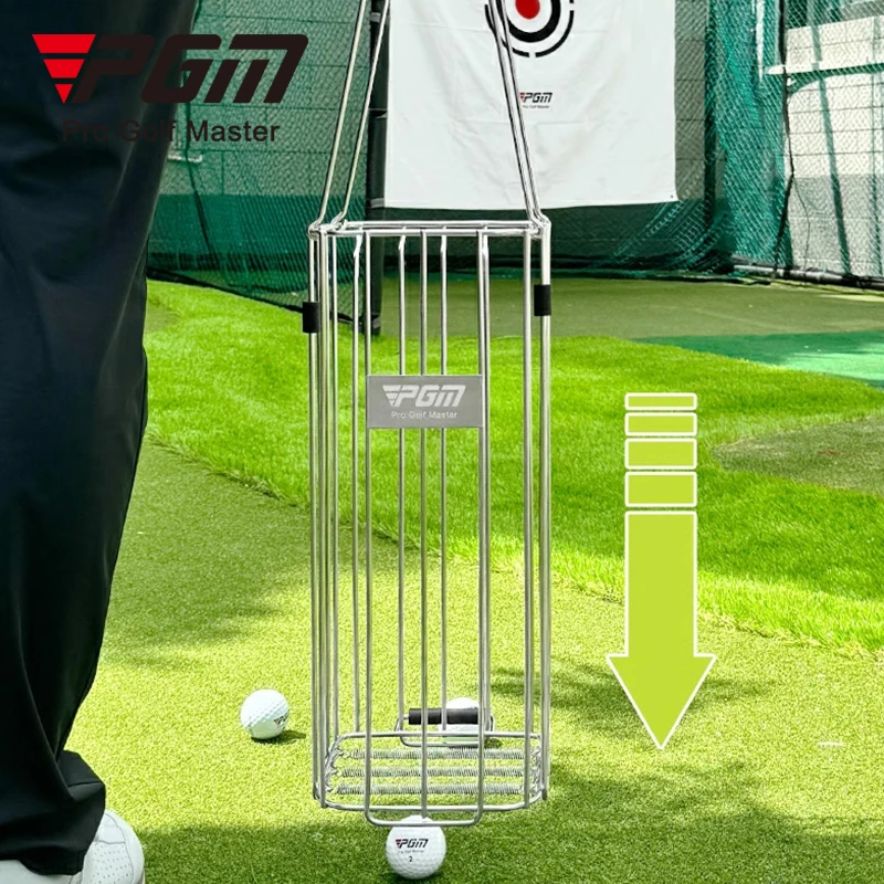 

PGM QK006 Golf Ball Basket Capacity of 140 Balls Golf Driving Range Baskets Stainless Steel Golf Ball Tool Retriever
