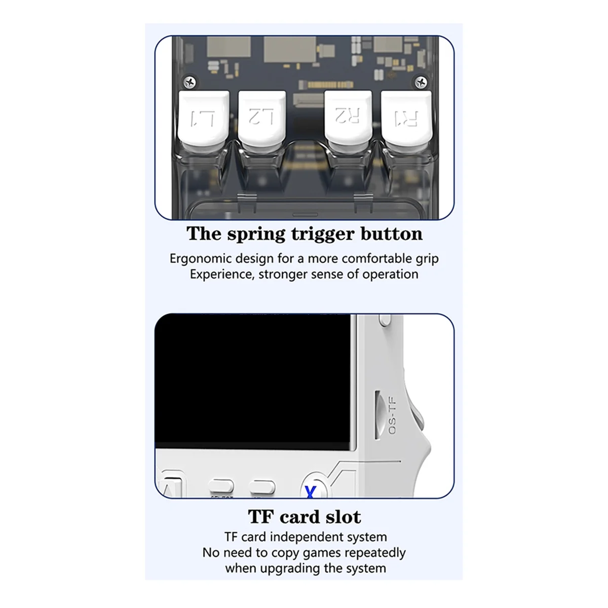 وحدة تحكم ألعاب محمولة R36 Ultra Retro 4.0 بوصة نظام لينكس مفتوح المصدر 64 جيجابايت مشغل فيديو محمول لعبة محمولة B