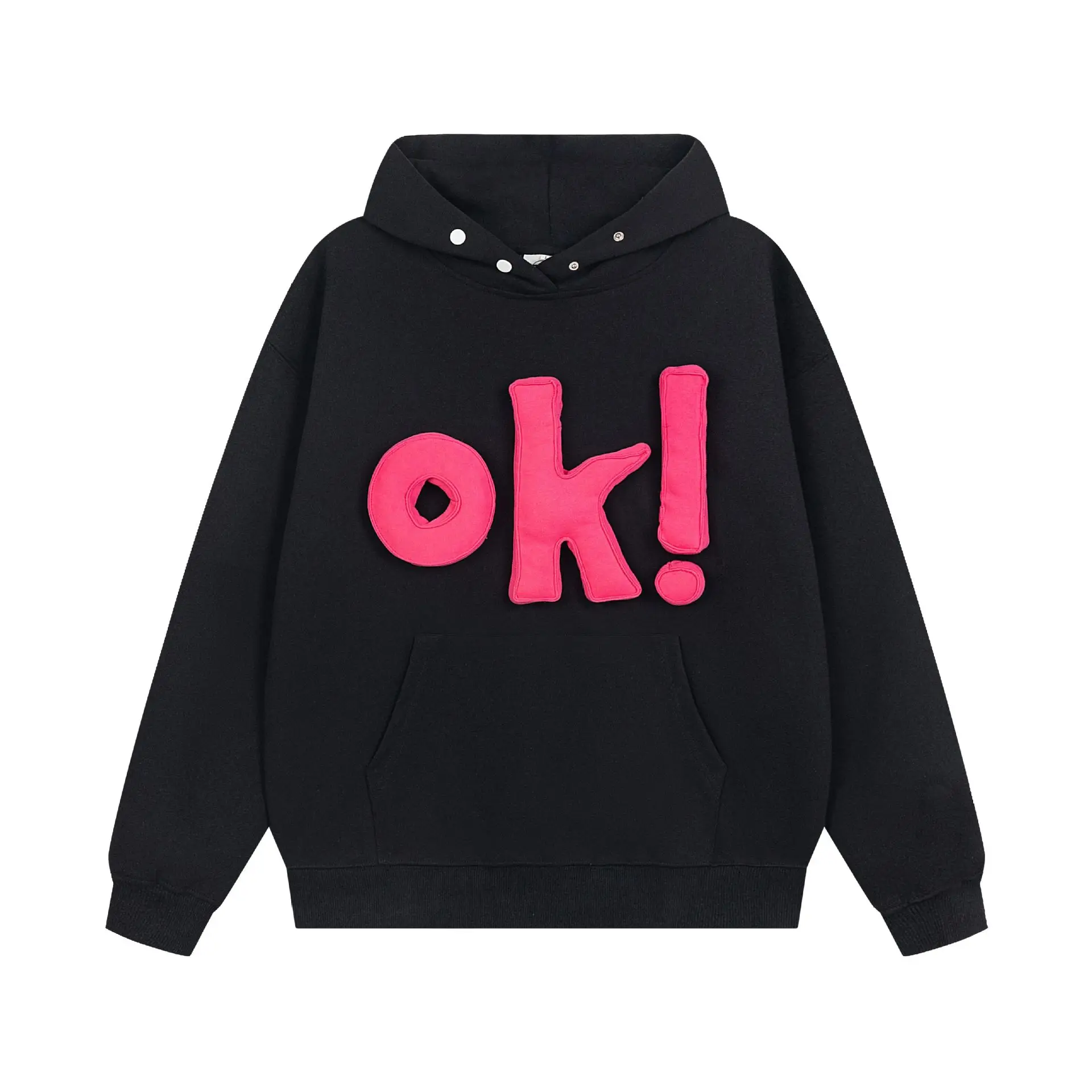 American Style Letter Print Loose Fit Cotton Polyester Blend Comfortable Casual Wear Couples Oversized Hoodie Sweatshirt