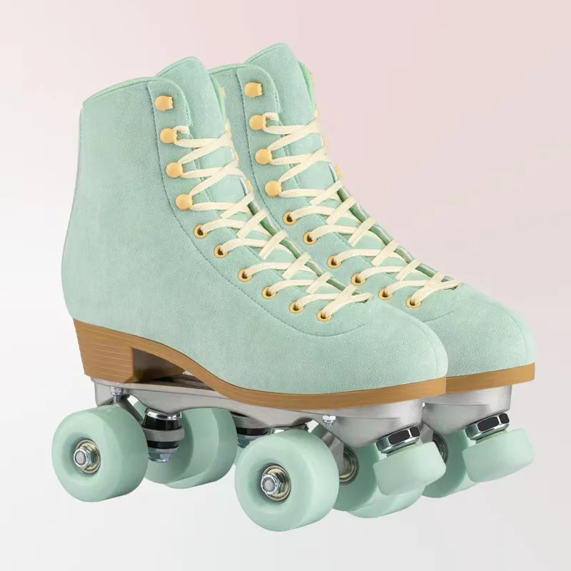 

New Style 3 Colors Spring Artificial Leather Roller Skates Double Line Skates Women Men Skate Shoes Patines With PU 4 Wheels