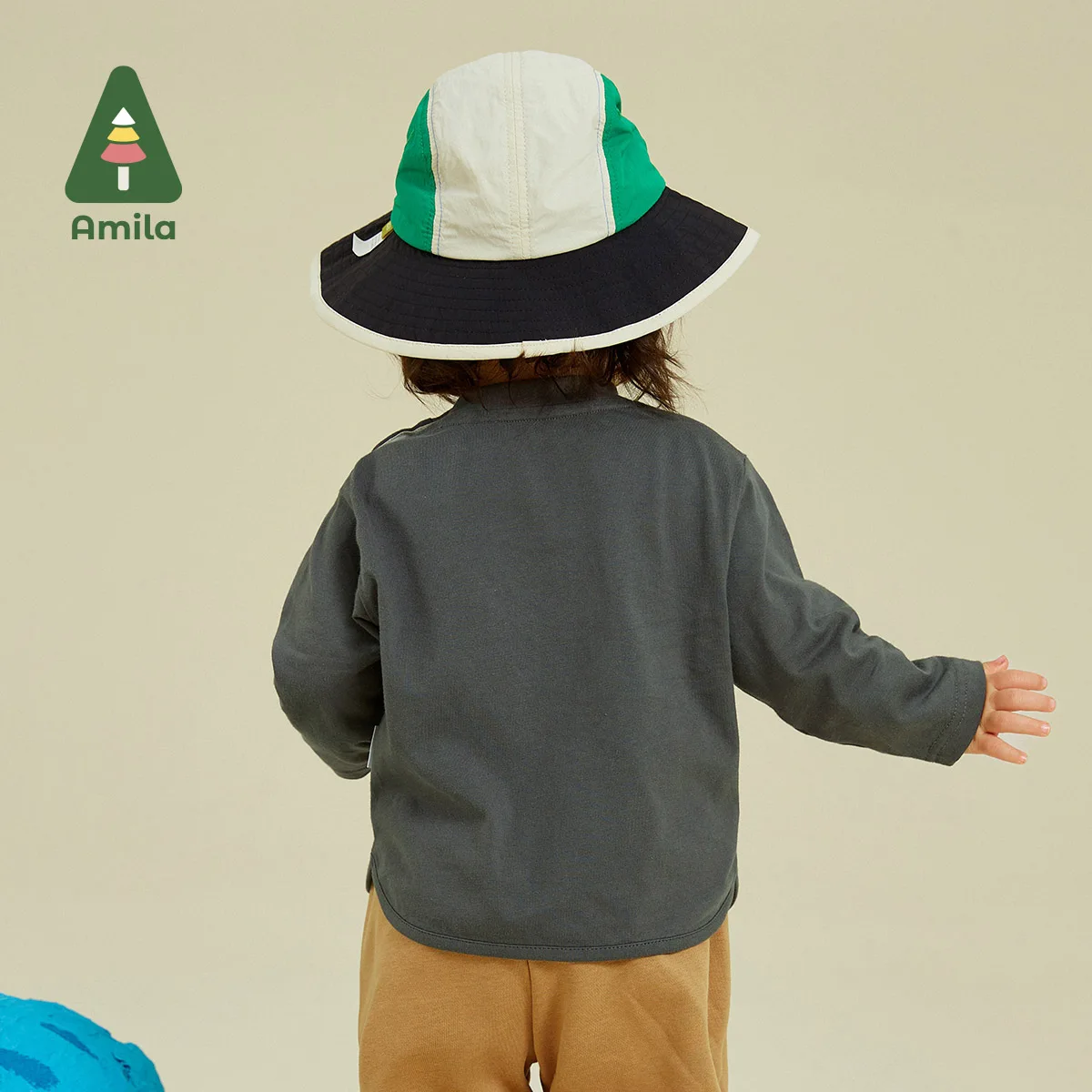 Amila T-shirt for Boy Girl 2023 Autumn New Multi Color Outfit 100% Cotton Fashion Round Neck Baby Clothes Breathable Baby\'s