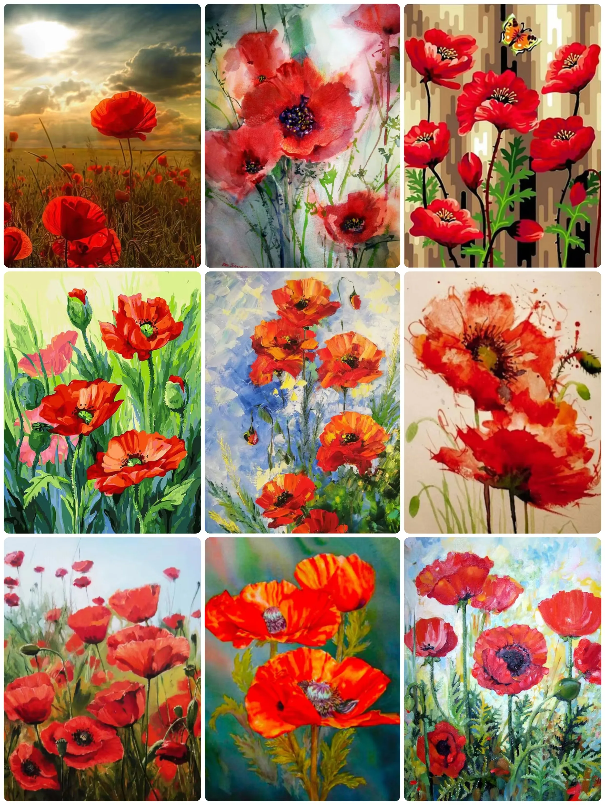 

Puzzles for Adults Red Poppies Flower, Jigsaw Puzzles Educational Games Colorful Puzzles Gifts Home Decor