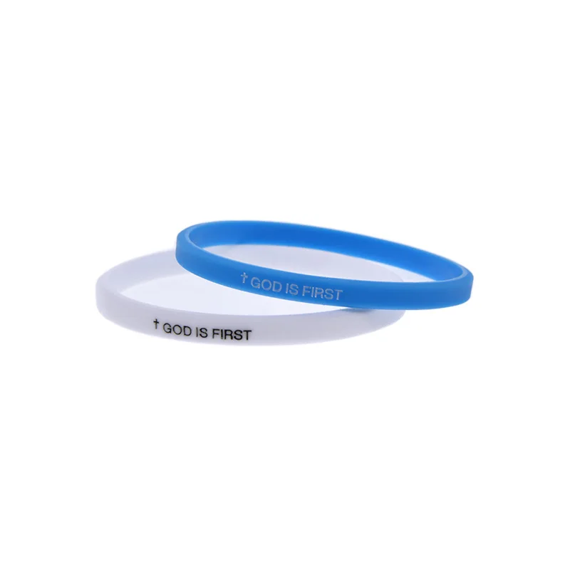 50 Stück Armbänder mit dem Motto „Glaube ist alles“, Silikon-Armbänder mit der Aufschrift „Gott steht an erster Stelle“, religiöse Geschenke für Veranstaltungen, Armreifen für Männer und Frauen. – Detail 6
